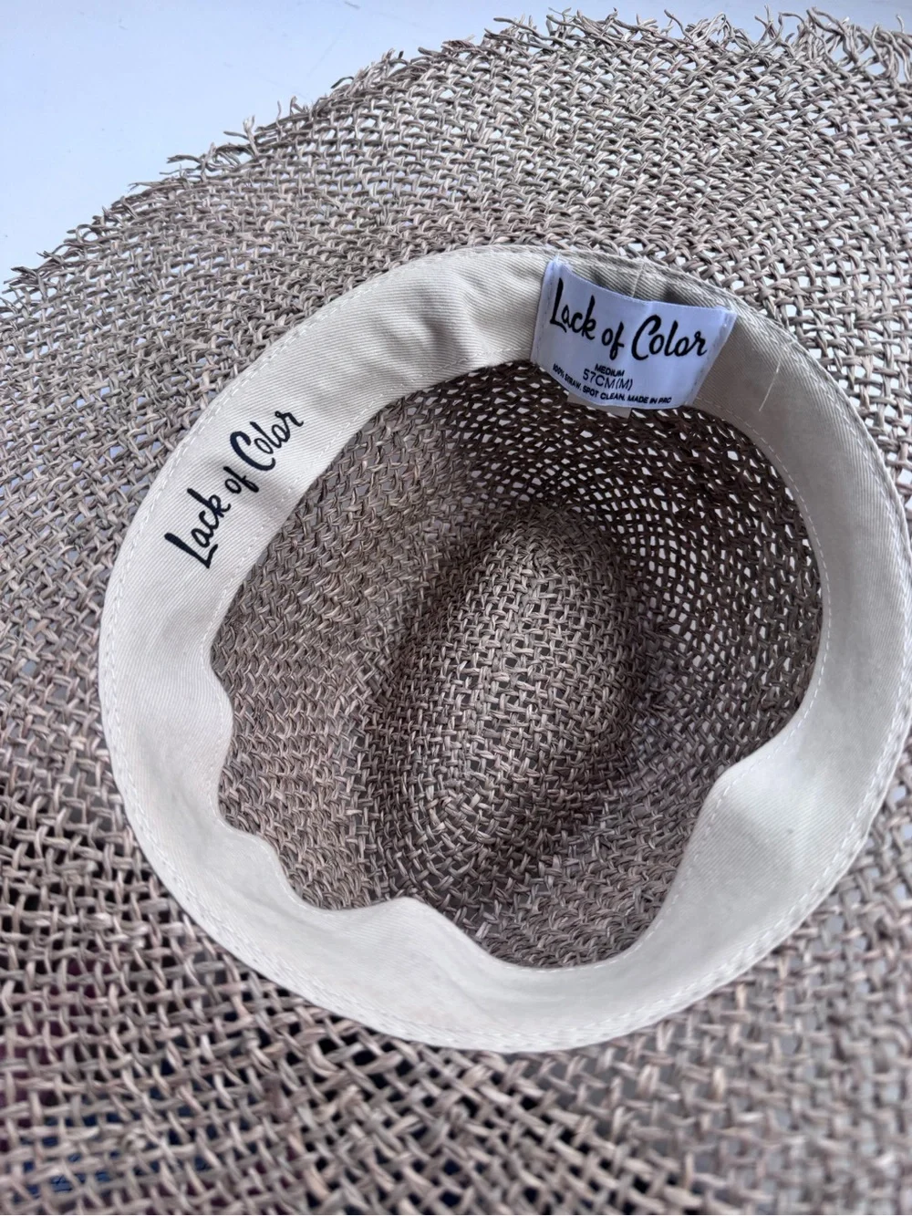 Lack of Color Open-Weave Straw Hat with Frayed Brim - Medium